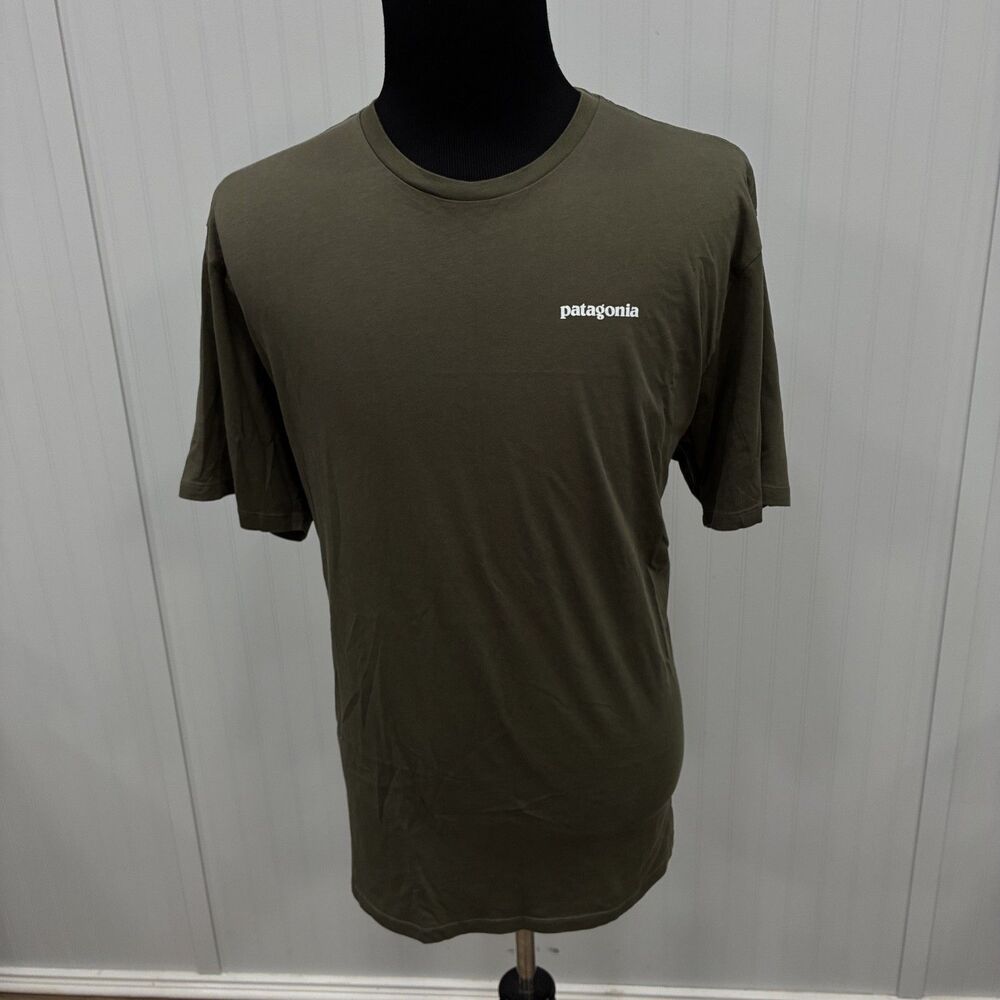 Patagonia Men's XXL Green Organic Cotton Regular Fit Logo Short Sleeve T-Shirt